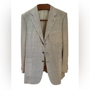 Brioni Ivory Wool Plaid Sports Jacket